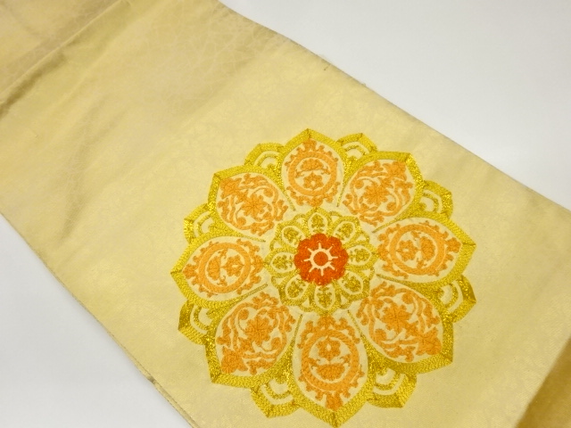 JAPANESE KIMONO / VINTAGE NAGOYA OBI / EMBROIDERY / FLOWER CREST